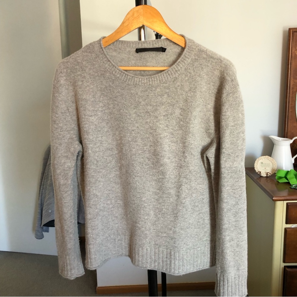Jenni Kayne Everyday Sweater, wool cashmere blend, grey, size medium